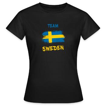 Team Schweden / Stockholm Geschenk Skandinavien - Frauen T-Shirt - Schwarz - Vorne - AI Model Female 172 dark (172cm)