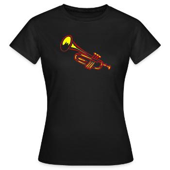 Trompette en laiton design - T-shirt Femme - noir - Devant - AI Model Female 172 dark (172cm)