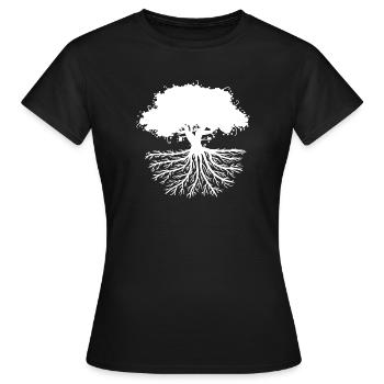 les racines des arbres blancs - T-shirt Femme - noir - Devant - AI Model Female 172 dark (172cm)