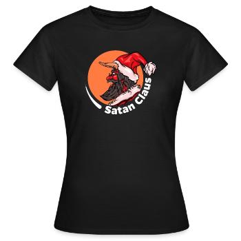 Bad Santa Claus Satan Claus Père Noël - T-shirt Femme - noir - Devant - AI Model Female 172 dark (172cm)
