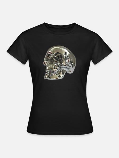 Silber Skull - Frauen T-Shirt - Schwarz