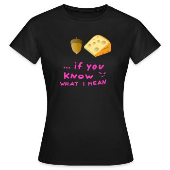 Eichelkäse Jugendwort Eichel Käse Hygiene Körper - Frauen T-Shirt - Schwarz - Vorne - AI Model Female 172 dark (172cm)