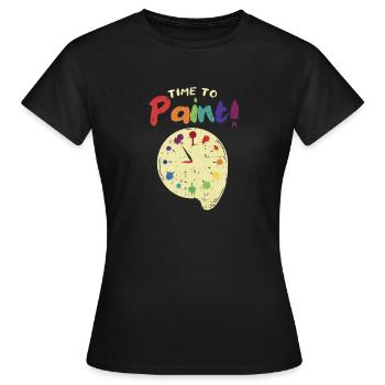 PAINTING: Time To Paint - Women's T-Shirt - black - Front - AI Model Female 172 dark (172cm)
