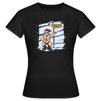 Süßer Weihnachtsmann Nordpol Weihnachten Xmas - Frauen T-Shirt - Schwarz - Vorne - AI Model Female 172 dark (172cm)