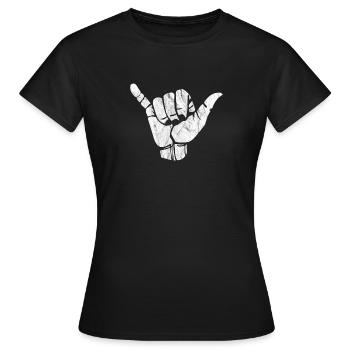 Shaka Handzeichen Hang - Frauen T-Shirt - Schwarz - Vorne - AI Model Female 172 dark (172cm)