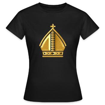 Pape Couronne - T-shirt Femme - noir - Devant - AI Model Female 172 dark (172cm)