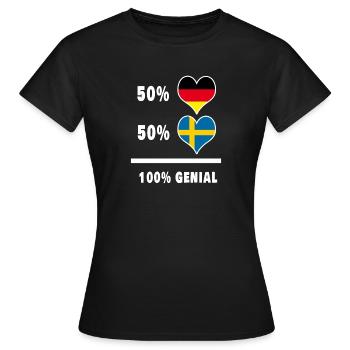 Allemagne et Suède Génial / cadeau drapeau - T-shirt Femme - noir - Devant - AI Model Female 172 dark (172cm)