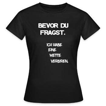 lost bet - Women's T-Shirt - black - Front - AI Model Female 172 dark (172cm)