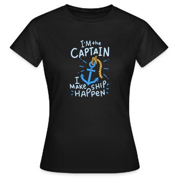 Boot Bootfahren Boating - Frauen T-Shirt - Schwarz - Vorne - AI Model Female 172 dark (172cm)