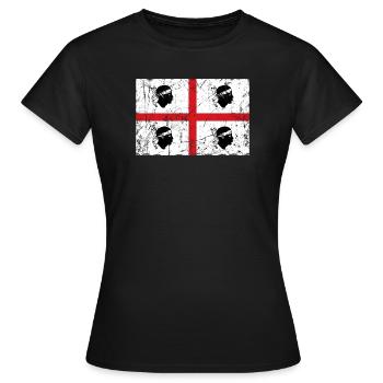 Sardinien Flagge Vintage-Effekt - Frauen T-Shirt - Schwarz - Vorne - AI Model Female 172 dark (172cm)