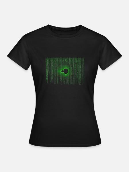 Matrix trifft Apfelmännchen by Le&Je - Frauen T-Shirt - Schwarz