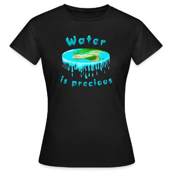 Wasser ist kostbar - Frauen T-Shirt - Schwarz - Vorne - AI Model Female 172 dark (172cm)