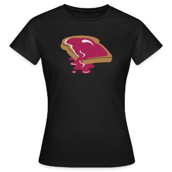 Une tranche de pain avec de la confiture - T-shirt Femme - noir - Devant - AI Model Female 172 dark (172cm)