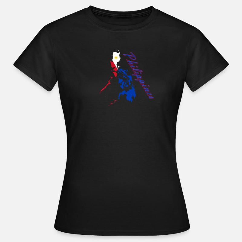 Philippines Flag Map Script - Women's T-Shirt - black
