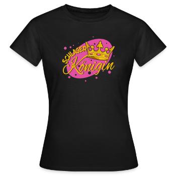 Schlager Queen folk music fan music statement - Women's T-Shirt - black - Front - AI Model Female 172 dark (172cm)