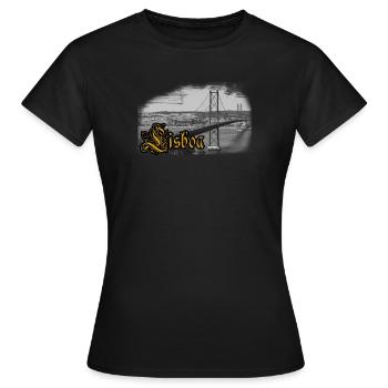 Lisbon bridge - T-shirt Femme - noir - Devant - AI Model Female 172 dark (172cm)