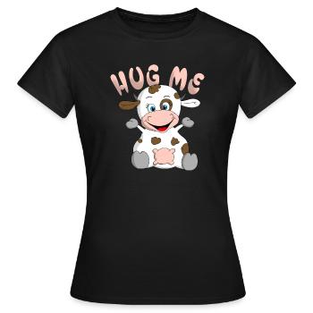 Hug me Kuh - Frauen T-Shirt - Schwarz - Vorne - AI Model Female 172 dark (172cm)