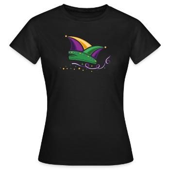 Fool cap Mardi Gras Carnaval de la Nouvelle-Orléans - T-shirt Femme - noir - Devant - AI Model Female 172 dark (172cm)