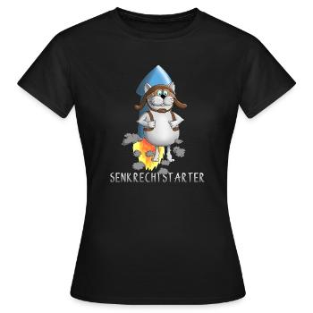Lustige Rakete - Abheben - Start - Frauen T-Shirt - Schwarz - Vorne - AI Model Female 172 dark (172cm)