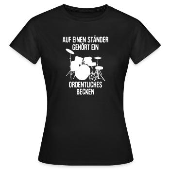 Sur un stand régulier entendu un bassin - T-shirt Femme - noir - Devant - AI Model Female 172 dark (172cm)