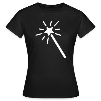 Magic wand wizard magic sorcery magic - Women's T-Shirt - black - Front - AI Model Female 172 dark (172cm)
