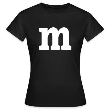 Costume de groupe drôle lettre M costume carnaval - T-shirt Femme - noir - Devant - AI Model Female 172 dark (172cm)