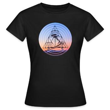 Tetraeder Kreise - Frauen T-Shirt - Schwarz - Vorne - AI Model Female 172 dark (172cm)