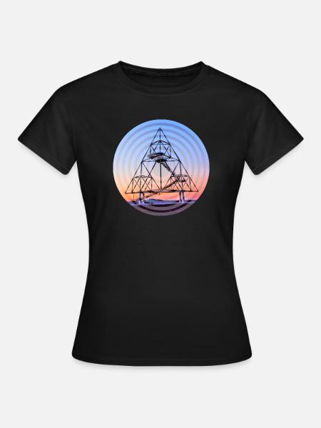 Tetraeder Kreise - Frauen T-Shirt - Schwarz