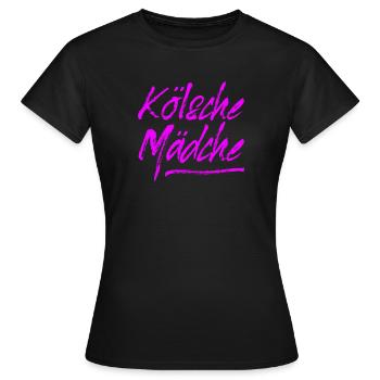 Kölsche Mädche / Karneval in Köln / Kölsch & Kölle - Frauen T-Shirt - Schwarz - Vorne - AI Model Female 172 dark (172cm)