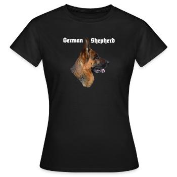 Chien de berger,Chien de berger allemand,Chien de berger - T-shirt Femme - noir - Devant - AI Model Female 172 dark (172cm)