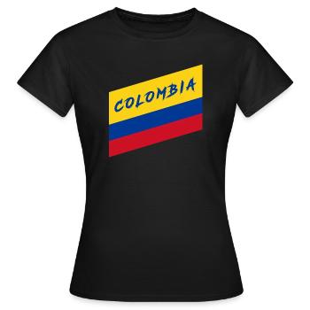 Colombie Drapeau national / Cadeau Bogota - T-shirt Femme - noir - Devant - AI Model Female 172 dark (172cm)