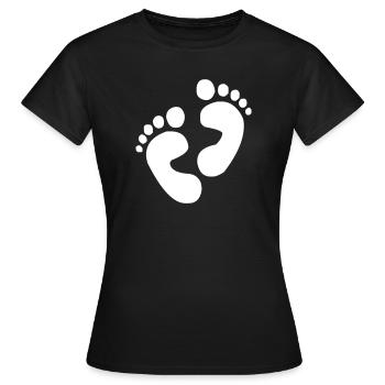 Empreintes de pas pieds - T-shirt Femme - noir - Devant - AI Model Female 172 dark (172cm)