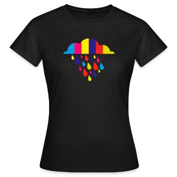 colorful autumn rain - Women's T-Shirt - black - Front - AI Model Female 172 dark (172cm)