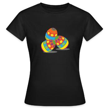 Easter eggs, easter, happy easter, happy eastern - Women's T-Shirt - black - Front - AI Model Female 172 dark (172cm)