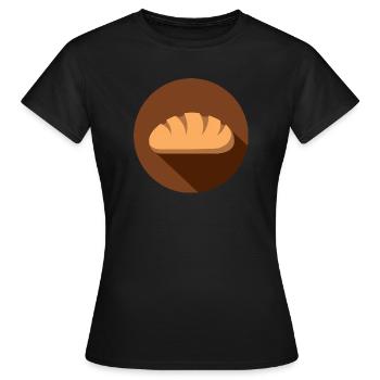 Icône du symbole du pain Pain Illustration graphique - T-shirt Femme - noir - Devant - AI Model Female 172 dark (172cm)