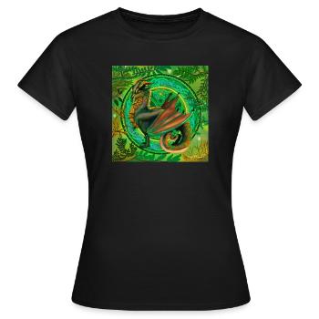 Forest Green Dragon - Women's T-Shirt - black - Front - AI Model Female 172 dark (172cm)