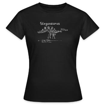dino stegosaurus enfants craie - T-shirt Femme - noir - Devant - AI Model Female 172 dark (172cm)
