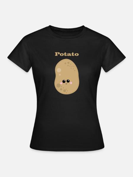 ziemniak - Dame-T-shirt - sort
