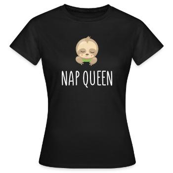 Nap Queen - Frauen T-Shirt - Schwarz - Vorne - AI Model Female 172 dark (172cm)