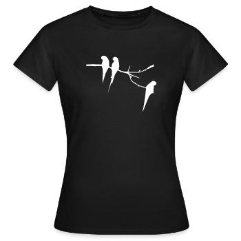Vögel auf dem Ast - Frauen T-Shirt - Schwarz - Vorne - AI Model Female 172 dark (172cm)