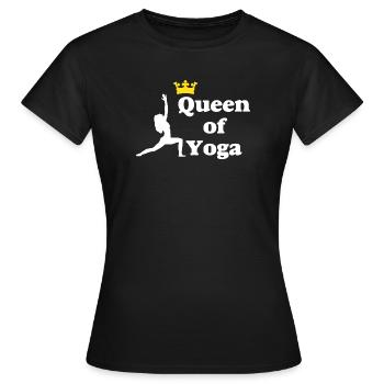 Queen of Yoga - Frauen T-Shirt - Schwarz - Vorne - AI Model Female 172 dark (172cm)