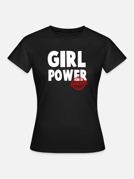 Girl Power Mutiges Drehbuch-Design - Frauen T-Shirt - Schwarz