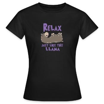 Relax Lama - T-shirt Femme - noir - Devant - AI Model Female 172 dark (172cm)