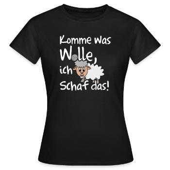 Ich schaffe das, ich Schaf das lustiges Motiv - Frauen T-Shirt - Schwarz - Vorne - AI Model Female 172 dark (172cm)