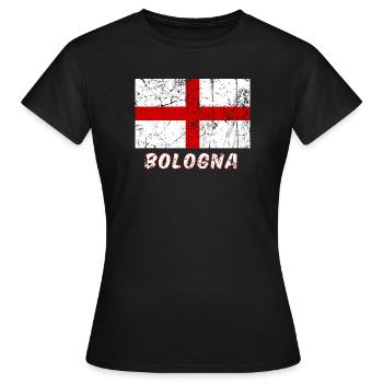 Bologna Flagge Fahne Flagge Flagge Bandera Drapeau - Frauen T-Shirt - Schwarz - Vorne - AI Model Female 172 dark (172cm)