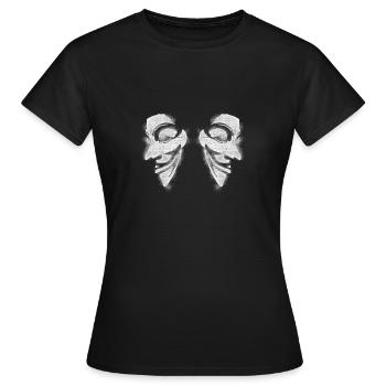 Anonymous v wie vendetta Double Head - Frauen T-Shirt - Schwarz - Vorne - AI Model Female 172 dark (172cm)