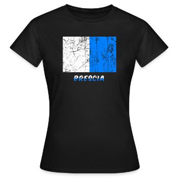 Brescia flag Flagge Fahne Flagge Bandera Drapeau - Frauen T-Shirt - Schwarz - Vorne - AI Model Female 172 dark (172cm)