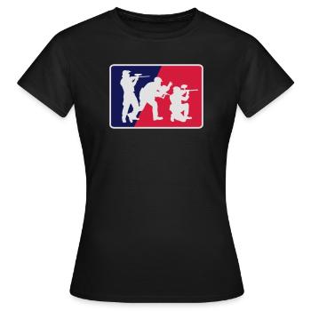 paintball - Frauen T-Shirt - Schwarz - Vorne - AI Model Female 172 dark (172cm)