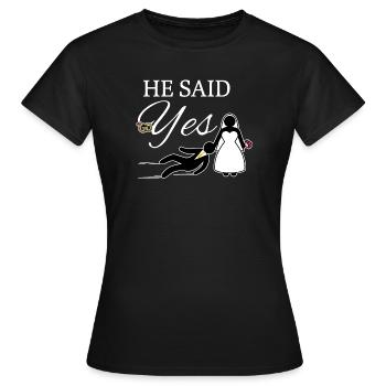 Junggeselle Junggesellin Hochzeitsfeier Party - Frauen T-Shirt - Schwarz - Vorne - AI Model Female 172 dark (172cm)