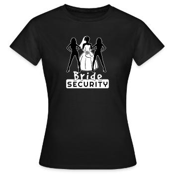 Bride Security Team Partnerlook Bachelor Fun - Women's T-Shirt - black - Front - AI Model Female 172 dark (172cm)